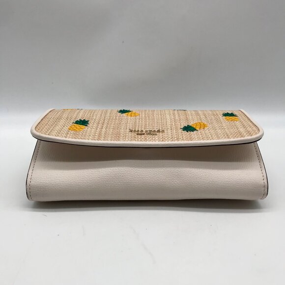 Kate Spade Beige Leather Darcy Pineapple Chain Wallet - Picture 5 of 10